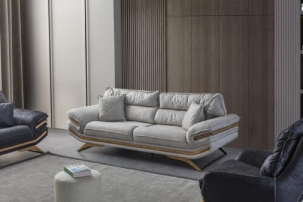 Stylish Living Room Furniture Design 3-Seater Sofa White Color Exclusive