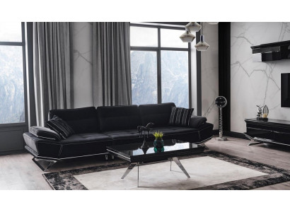 Modern black color 3-seater sofa comfort and style in one ensemble