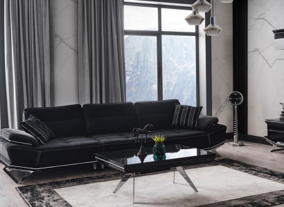 Modern black color 3-seater sofa comfort and style in one ensemble