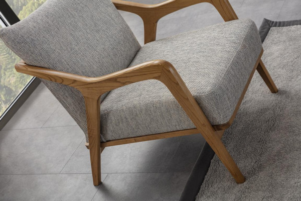 Armchair Modern Design Living Room Furniture Light Gray Color Luxury Style
