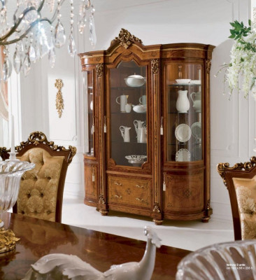 Display cabinets showcase wooden luxury glass cabinet furniture cupboard brown baroque new
