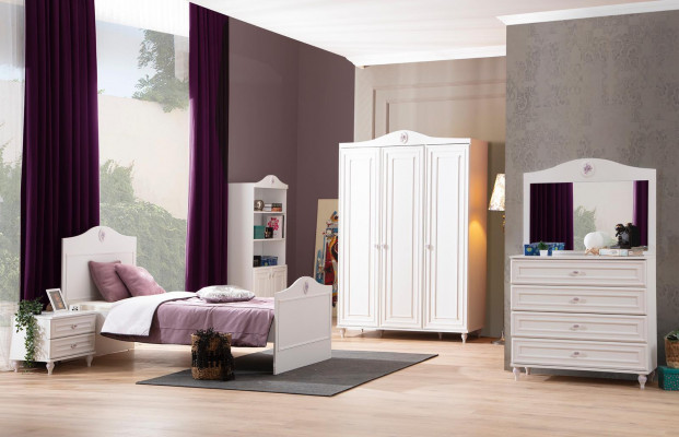 Youth bed children's bed kids design modern white bed children's room new