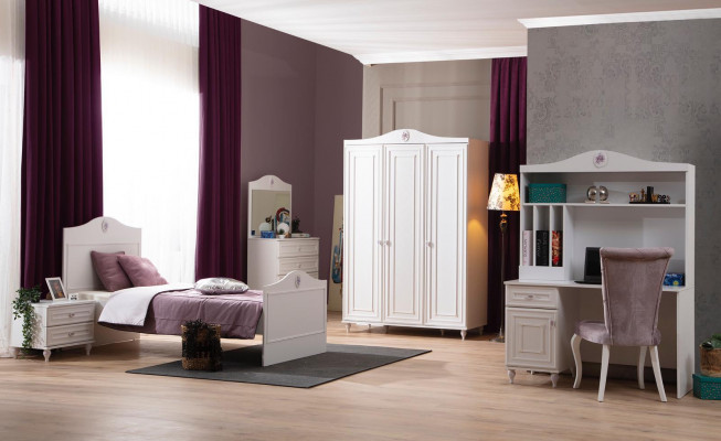 Youth bed children's bed kids design modern white bed children's room new