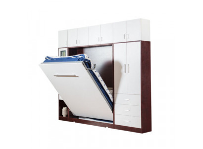Wardrobe, bed, wall cabinet, beds, wall unit, bedroom, guest room, furniture, shelf