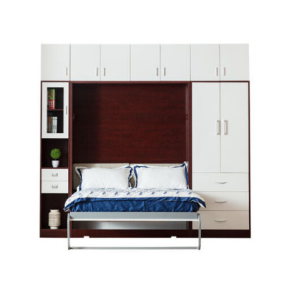 Wardrobe, bed, wall cabinet, beds, wall unit, bedroom, guest room, furniture, shelf