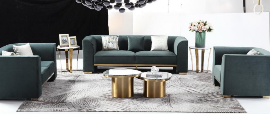 Round Coffee Table Marble Round Tables Side Stainless Steel Double Set of 2 Furniture