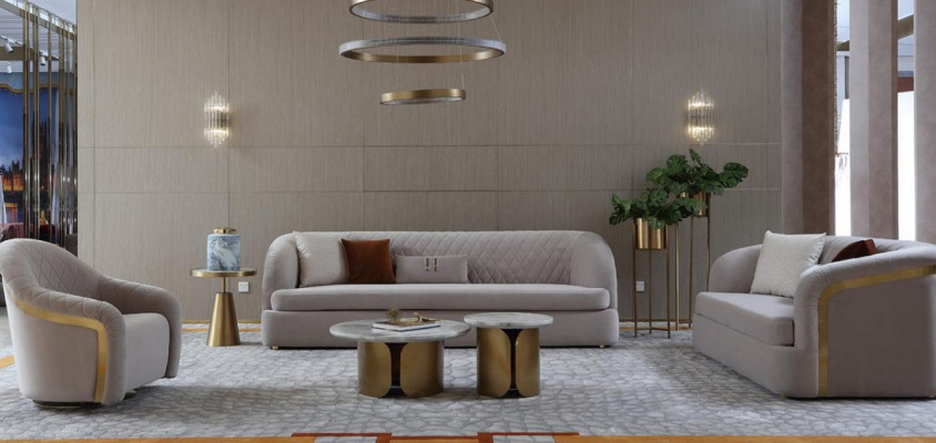 Three-seater textile couch upholstery design sofa 3-seater sofas furniture big sofa new