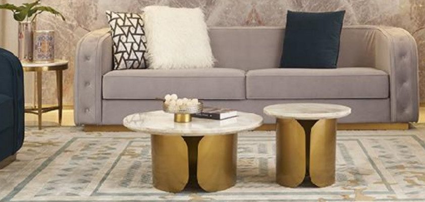 Coffee Table Set 2-Piece Set Suite Coffee Table Tables Designer Round 2-Piece Coffee Table