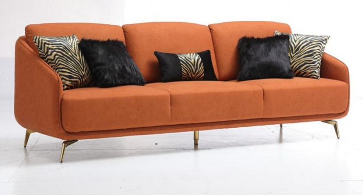 Three-seater couch upholstery design sofa modern 3-seater sofas room furniture orange