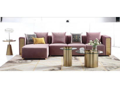 Corner sofa L-shape coffee table upholstery corner living room luxury furniture sofa couch 3-piece set