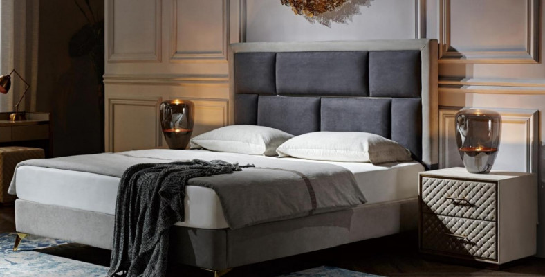 Beds Furniture Sleep Hotel Double Luxury Bedroom Bed Design Upholstery Velvet New
