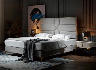 Double bed Bed Matrimonial bed Design luxury velvet upholstered bed Designer bed Textile Beds