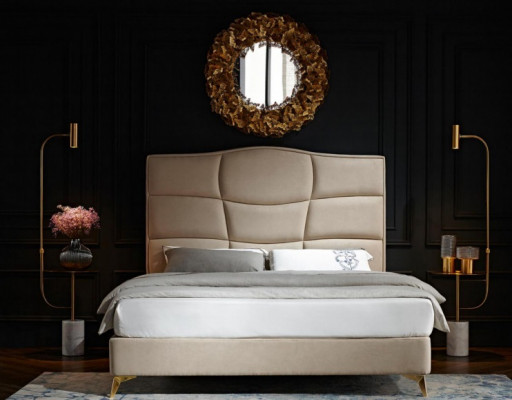 Bedroom double bed 180x200cm luxury bed modern textile new