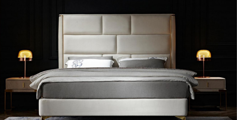 Luxury bedroom bed upholstery design double hotel beds hotel furniture velvet new