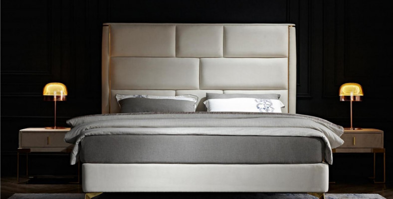 Luxury bedroom bed upholstery design double hotel beds hotel furniture velvet new