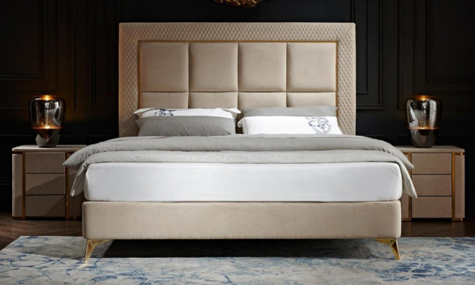 Design luxury double hotel beds hotel furniture luxury bedroom bed upholstery new