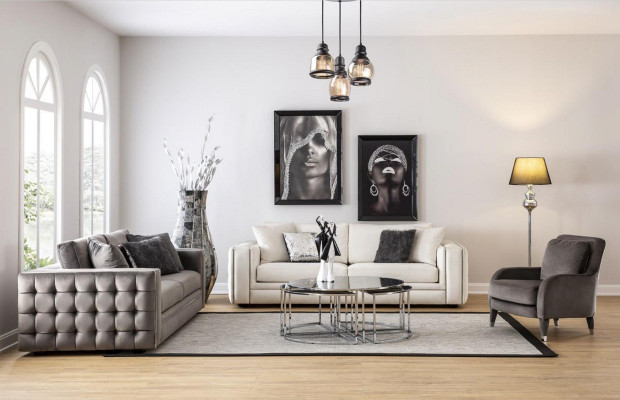 High-quality sofa, 4-seater upholstered sofas, designer couch, luxury Chesterfield sofa