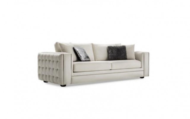Classic Chesterfield Three-Seater Furniture Sofa Luxury Couches Beige 3-Seater Sofas