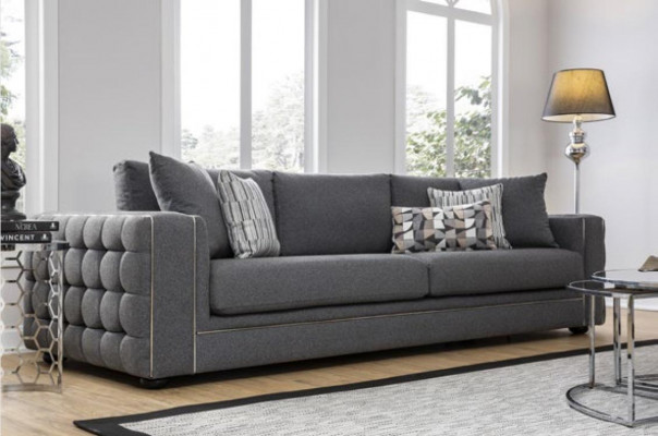 Luxury living room sofa, 2-seater, two-seater, gray couch, Chesterfield couches, new.