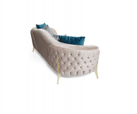 Sofa 3 seat design living room upholstery wood cushion modern luxury gray