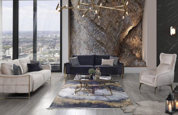 Classic Sofa 3-Seater Design Living Room Upholstery Wood Upholstery Modern Luxury White