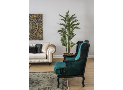 Classic Armchair Luxury Upholstery Fabric 1-Seater Upholstered Single Modern Green