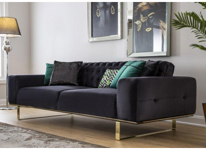 Modern sofa, 4-seat design, living room upholstery, wood upholstery, modern luxury