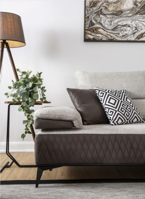 Luxury Three-Seater Modern Couch Furniture Grey Couches Classic Sofas Fabric Textile