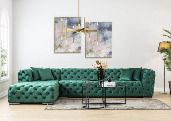 Corner sofa L-shape sofa couch design couches upholstery fabric new corner suite green