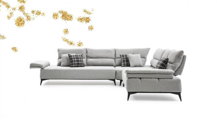 Corner sofa L shape sofa couch design couches upholstery textile new corner set grey