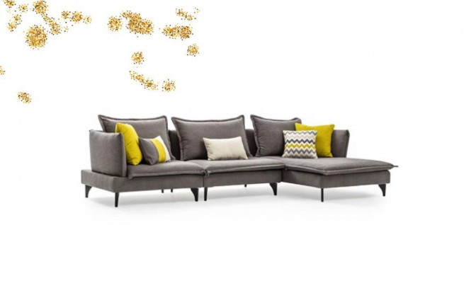 Gray Chesterfield Upholstered Sofa Corner Sofa Suite Upholstery Luxury Corner Sofas