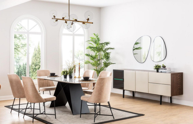Dining set dining group furniture group dining room dining table 6x chair set 7-piece