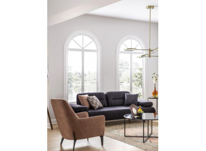 Armchair brown luxury fabric textile living room new creative modern design furniture new