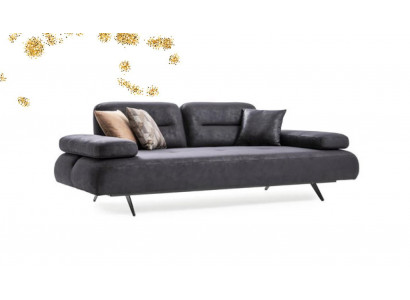 XXL Sofa 4-Seater Couch Living Room Upholstered Seating Suite Leather Gray Fabric