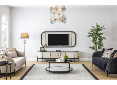 Luxury Set Modern RTV Living Room Upholstered Sofa Suite 3 + 3 Seat Coffee Table