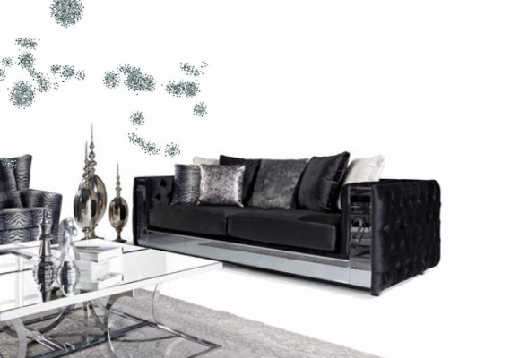Chesterfield Sofa 3-Seater Living Room Modern Design Sofas Textile Couches New