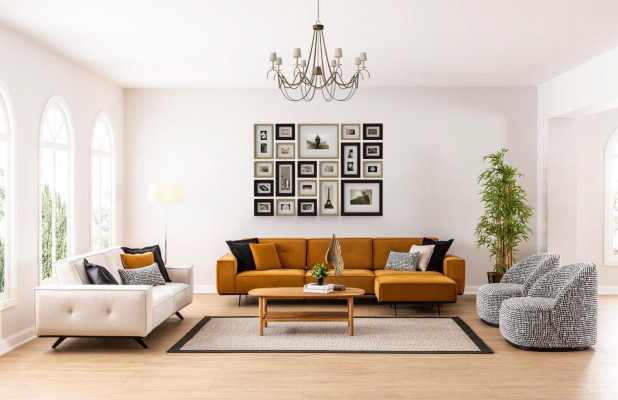 Sofa couch four-seater furniture couches upholstered sofas textile fabric furnishing