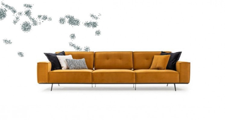 Sofa couch four-seater furniture couches upholstered sofas textile fabric furnishing