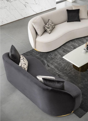 Luxury Sofa 3-Seater Fabric Living Room Modern Design Gray Sofas Upholstered Couches