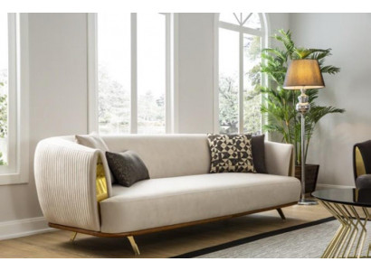 Modern sofa 2-seater upholstered sofa white fabric seating design couch sofas fabric
