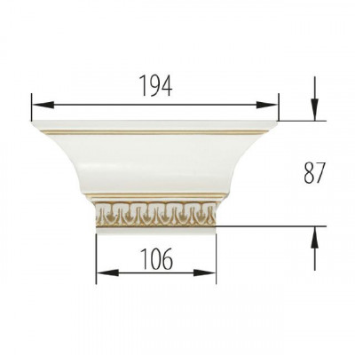 Element for Walk-In Closet Wardrobe Crown Verona V- Crown Top