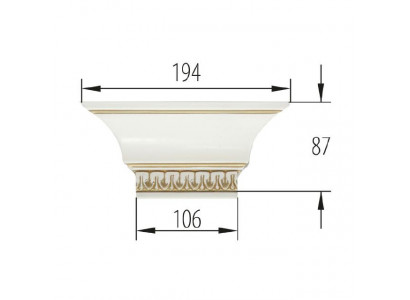 Element for Walk-In Closet Wardrobe Crown Verona V- Crown Top