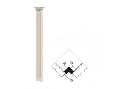 Corner column, wooden column, corner finishing element, Verona columns, V-cornerstone