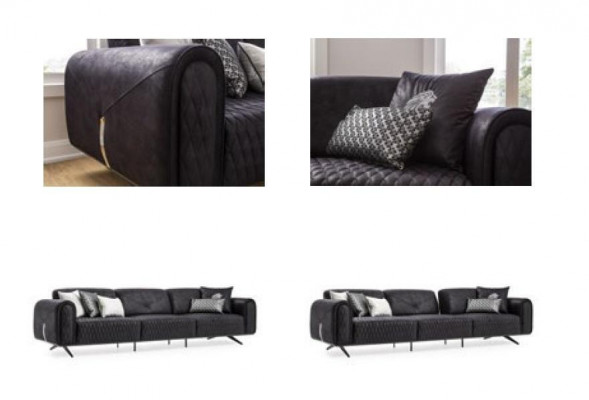 Luxury sofa 4-seater leather living room modern design sofas upholstery couches