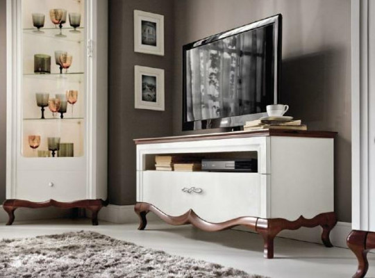 Massive wood handmade classic base RTV TV cabinet MI-RTVA