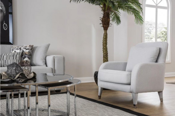Armchair Design Living Room Upholstery Wood Upholstery Modern Luxury Gray New