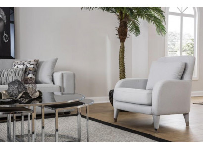 Armchair Design Living Room Upholstery Wood Upholstery Modern Luxury Gray New