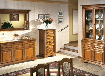 Classic designer mirror wall mirror with genuine wood frame colonial style