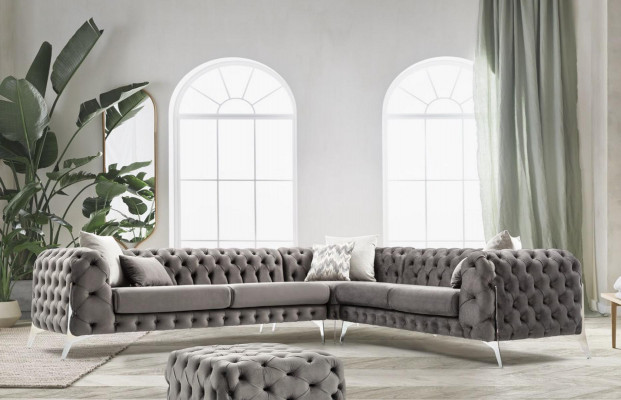 Gray Chesterfield Upholstered Sofa Sofa Corner Sofa Set Upholstery Luxury Corner Sofas New