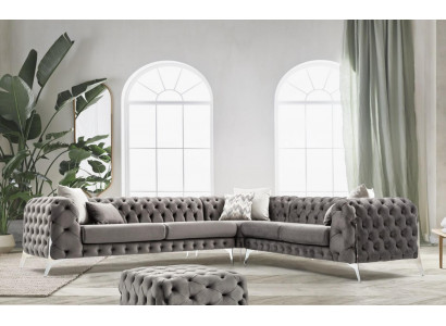 Gray Chesterfield Upholstered Sofa Sofa Corner Sofa Set Upholstery Luxury Corner Sofas New